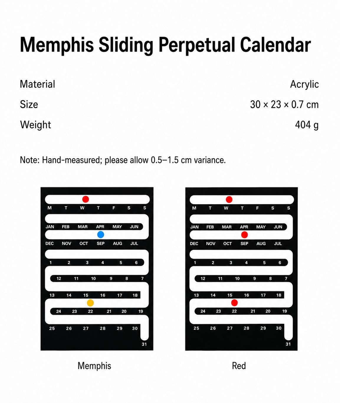 Memphis Sliding Perpetual Calendar