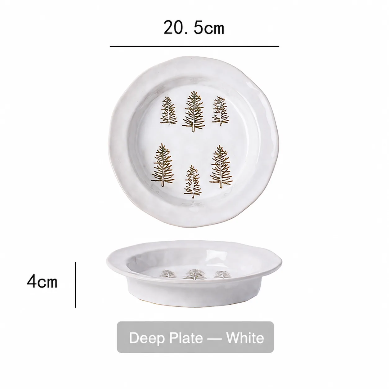 White Christmas deep plate dimensions