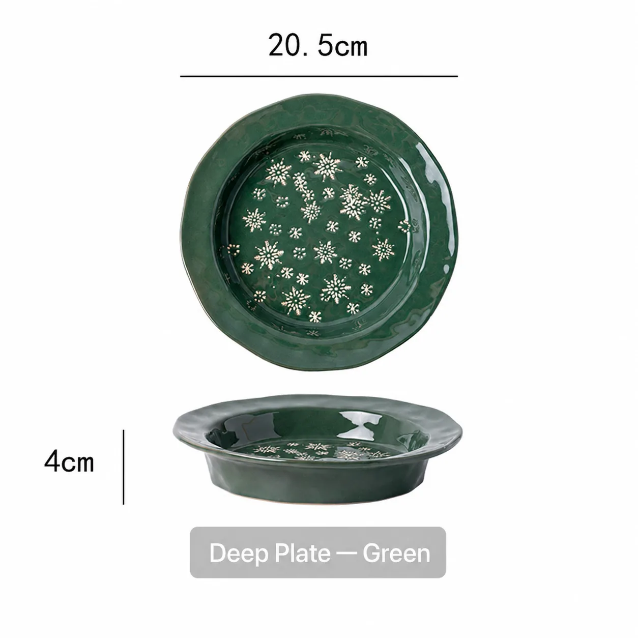 Green Christmas deep plate dimensions