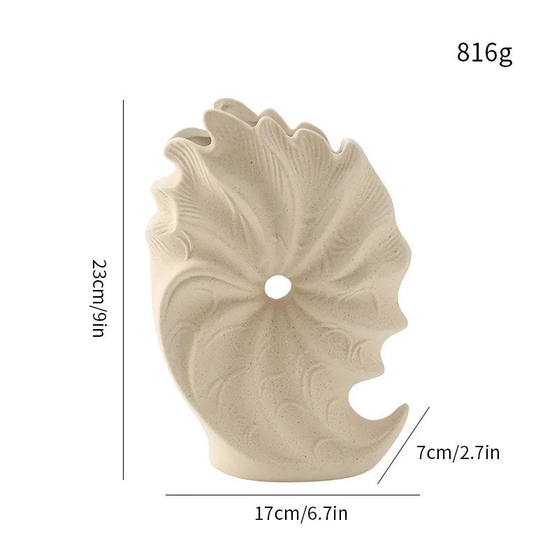 Conch ceramic vase dimensions and weight