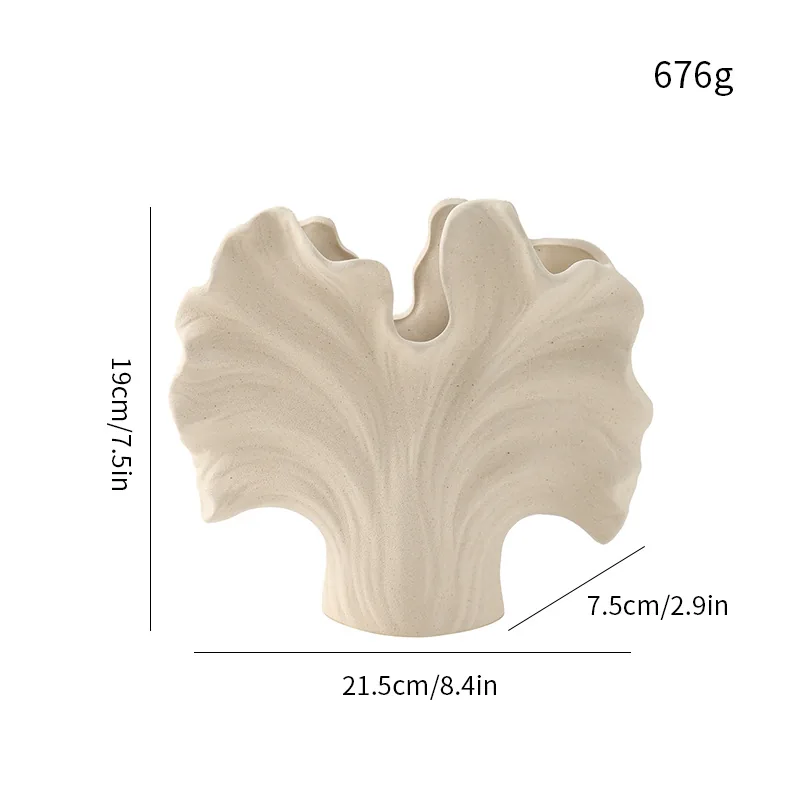 Small seashell ceramic vase dimensions and weight