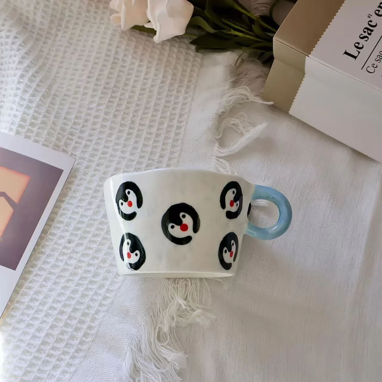 Penguin pattern ceramic mug