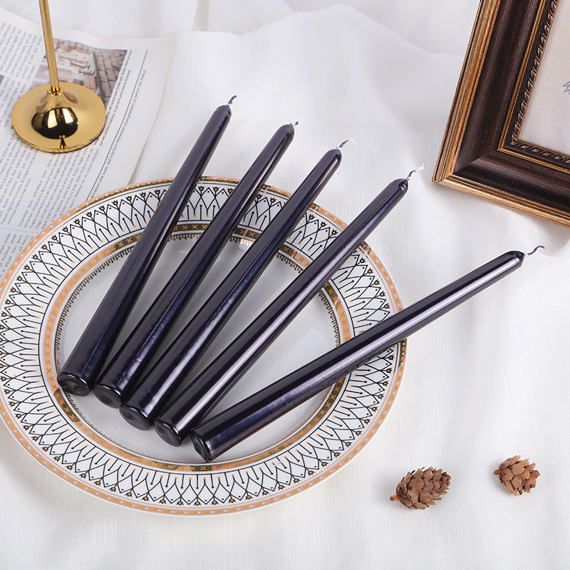 Black classic taper candle color option