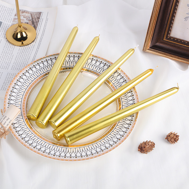Gold classic taper candle color option