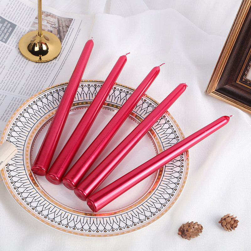 Red classic taper candle color option