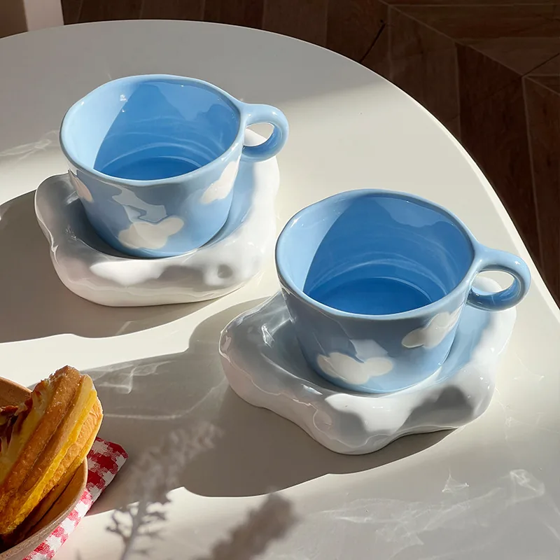 Blue cloud cup sets in sunlight
