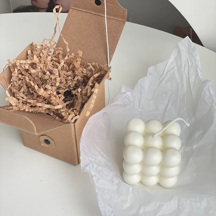 White bubble candle with gift packaging