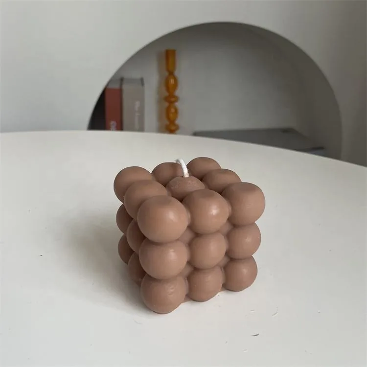 Brown handmade bubble candle