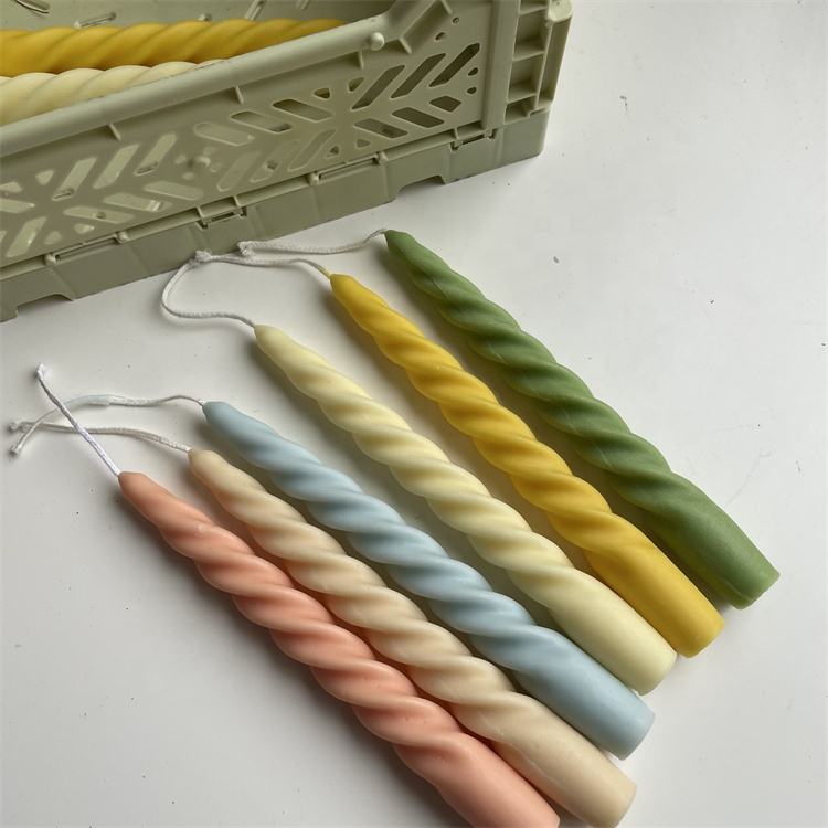 Pastel spiral taper candle color assortment