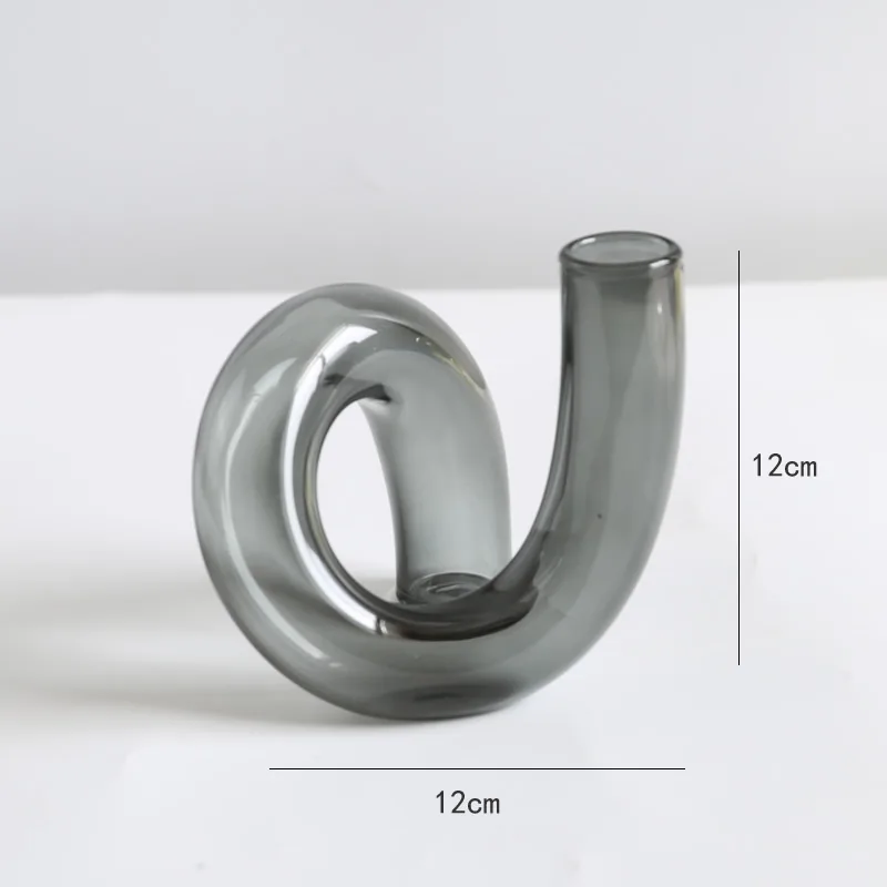 Smoke gray glass vase dimensions