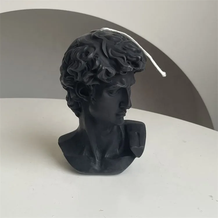 Black David bust candle