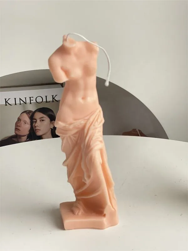 Peach Venus de Milo candle