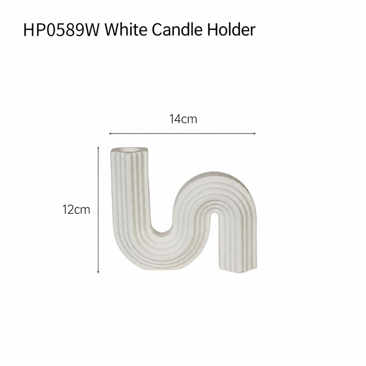 HP0589W white candle holder dimensions width 14 cm height 12 cm