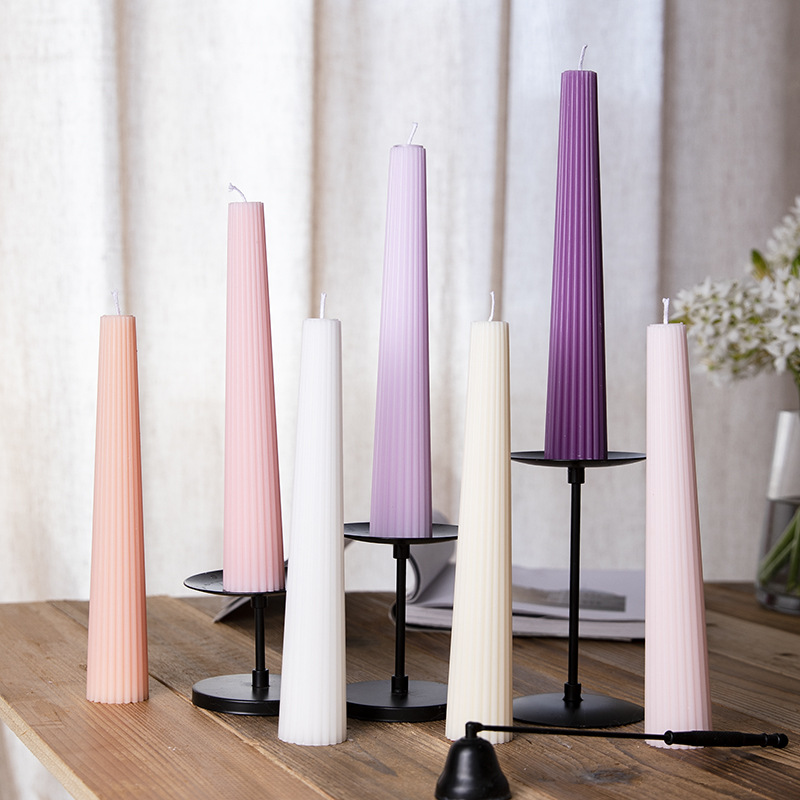Pink, purple and cream Nordic tall candles