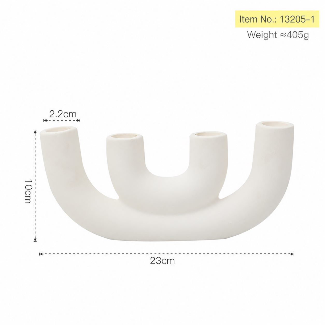 13205-1 candle holder dimensions 23 by 10 cm approximate weight 405 g