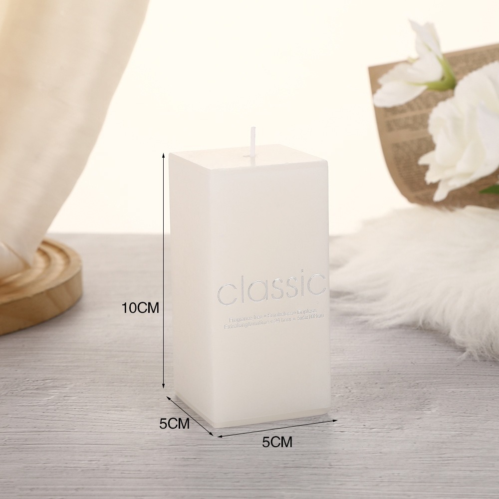 5 by 5 by 10 centimeter square candle dimensions