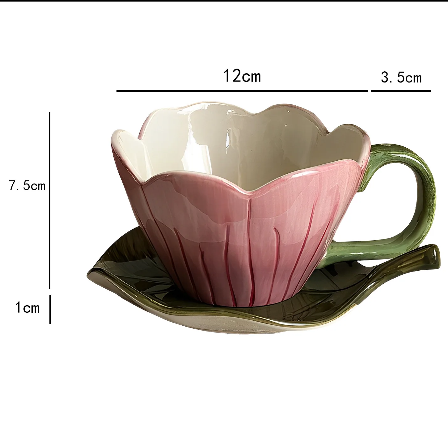Tulip ceramic coffee cup and saucer dimensions