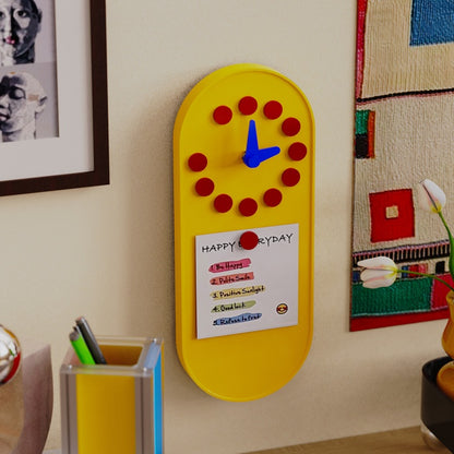 Memphis Magnetic Memo Wall Clock