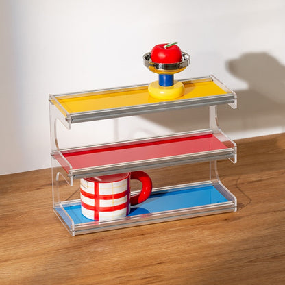 Memphis Color Three-Tier Display Shelf