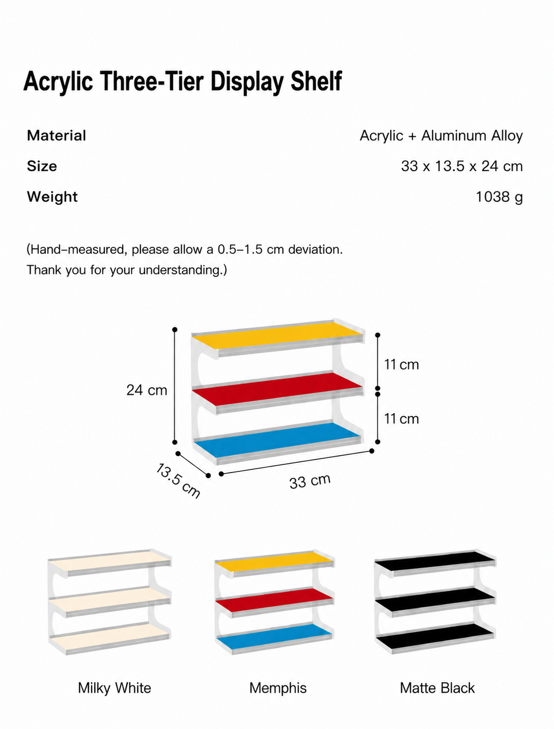 Memphis Color Three-Tier Display Shelf