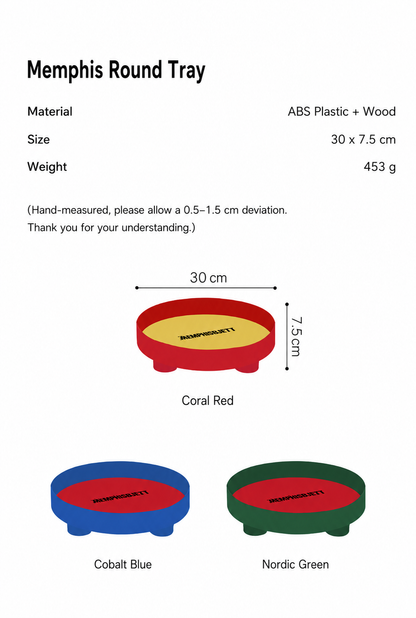 Memphis Color-Block Round Tray