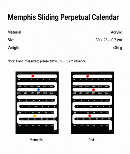 Memphis Sliding Perpetual Calendar
