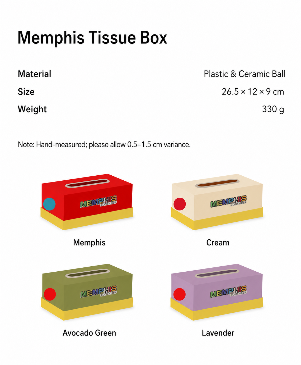 Memphis Ball Tissue Box Cover