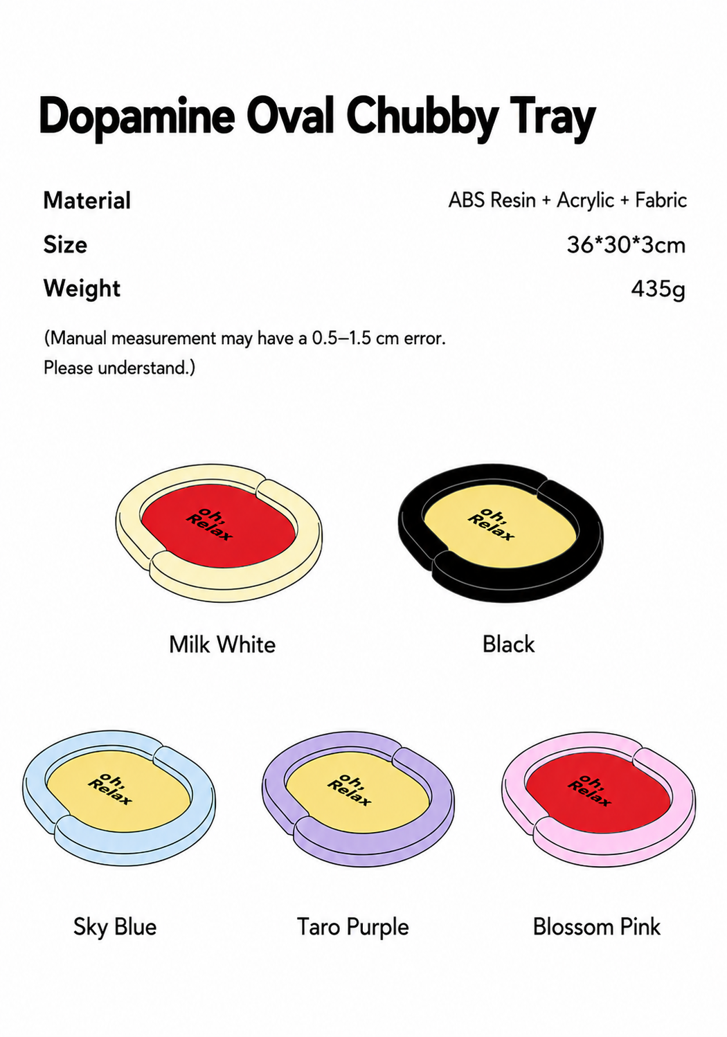 Dopamine Oval Chubby Tray